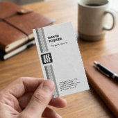 コンピュータ先生-モダン白黒 名刺