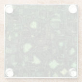 コンピュータ回路の背景 ガラスコースター (裏面)