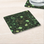 コンピュータ回路の背景 スクエアペーパーコースター (アングル)