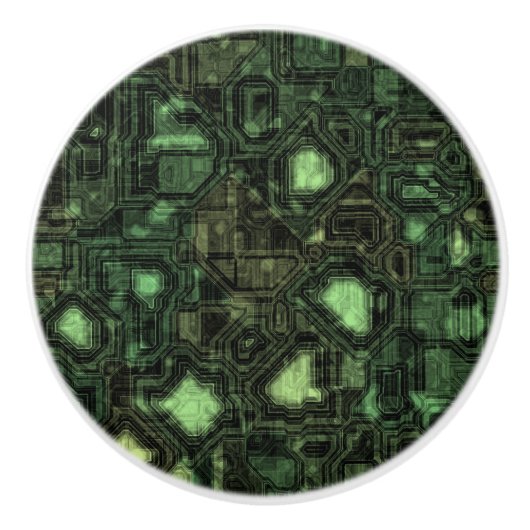 コンピュータ回路の背景 セラミックノブ (正面)