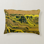 コンピュータ回路ボード電気通信,抽象芸術, アクセントクッション (裏面)