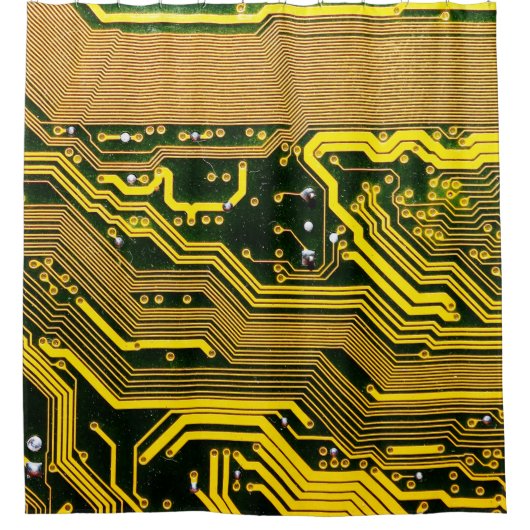 コンピュータ回路ボード電気通信,抽象芸術, シャワーカーテン (正面)