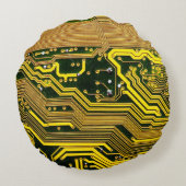 コンピュータ回路ボード電気通信,抽象芸術, ラウンドクッション (裏面)