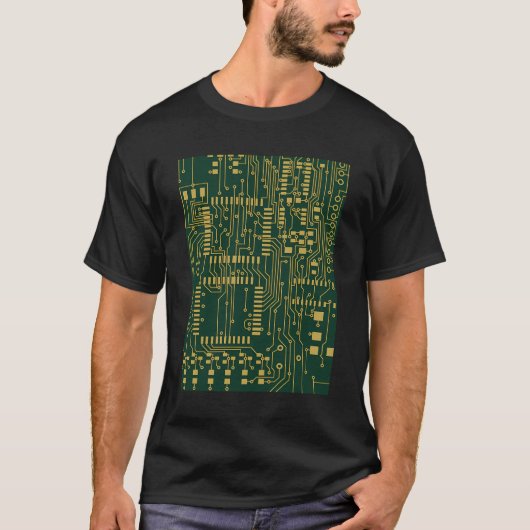 コンピュータ回路基板エレクトロニクス技術 Tシャツ (正面)