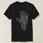コンピュータ回路基板ハンドテックおたくギーク工学 Tシャツ (デザイン正面)