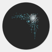 コンピュータ回路技術者コンピュータおたく ラウンドシール (正面)