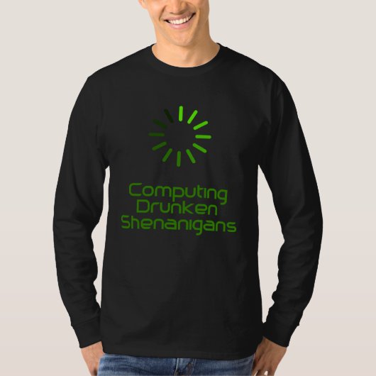 コンピュータ好きなアイルランド人飲酒サイン Tシャツ (正面)