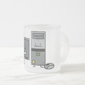 コンピュータ家族それスクリーンのマウスのPCタワー フロストグラスマグカップ (正面右)