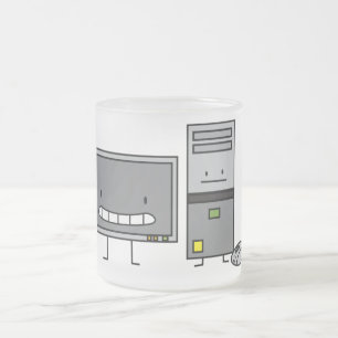 コンピュータ家族それスクリーンのマウスのPCタワー フロストグラスマグカップ