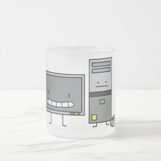 コンピュータ家族それスクリーンのマウスのPCタワー フロストグラスマグカップ (中央)