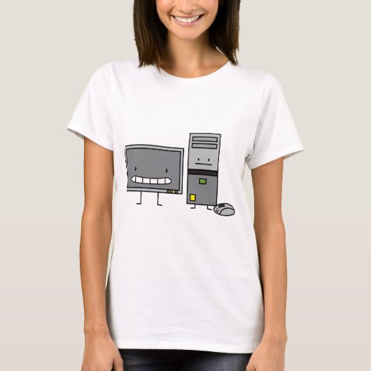 コンピュータ家族それスクリーンのマウスのPCタワー Tシャツ (正面)