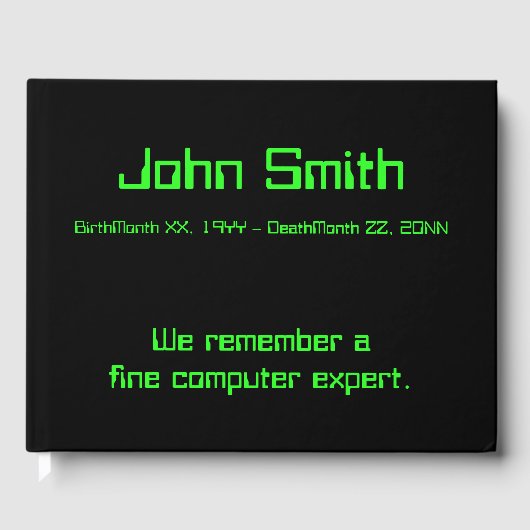 コンピュータ専門家の思い出のゲストブック ゲストブック (正面)