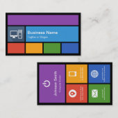 コンピュータ小売業者修復 – カラフルタイルクリエイティブ 名刺 (正面/裏面)