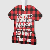 コンピュータ工学専攻の士大学の人々レッドプレイド オーナメント (正面)