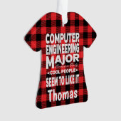 コンピュータ工学専攻の士大学の人々レッドプレイド オーナメント (正面)