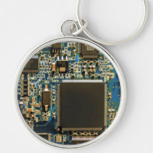 コンピュータ懸命ドライブ回路基板 – 青 キーホルダー