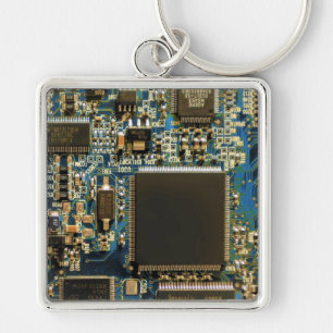 コンピュータ懸命ドライブ回路基板 – 青 キーホルダー