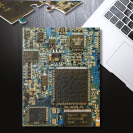 コンピュータ懸命ドライブ回路基板 – 青 ジグソーパズル