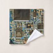 コンピュータ懸命ドライブ回路基板 – 青 バスタオルセット (ウォッシュタオル)