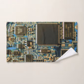 コンピュータ懸命ドライブ回路基板 – 青 バスタオルセット (ハンドタオル)