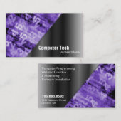 コンピュータ技術の名刺の黒い及び紫色数 名刺 (正面/裏面)