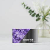 コンピュータ技術の名刺の黒い及び紫色数 名刺 (スタンド正面)