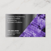 コンピュータ技術の名刺の黒い及び紫色数 名刺 (裏面)