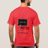 コンピュータ技術者による修理サービスRed Tシャツ (裏面)