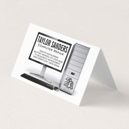 コンピュータ技術者の修理 名刺 (正面)