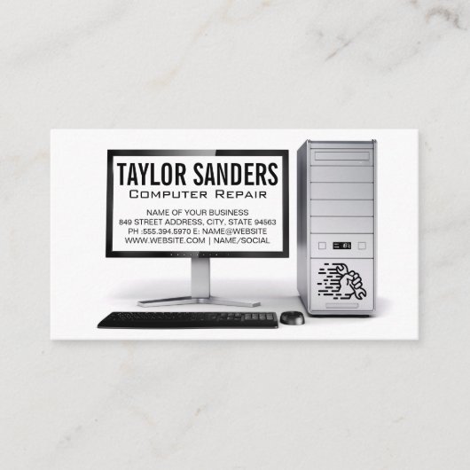 コンピュータ技術者の修理 名刺 (正面)