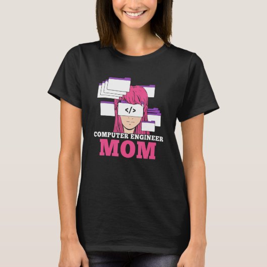 コンピュータ技術者Mom CoderコーディングプログラマProg Tシャツ (正面)