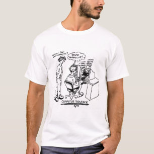 コンピュータ暴力-ロゴの背部無し Tシャツ