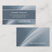 コンピュータ業界は灰色の抽象的な光線を梳きます 名刺 (正面/裏面)