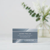 コンピュータ業界は灰色の抽象的な光線を梳きます 名刺 (スタンド正面)