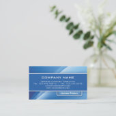 コンピュータ業界は青の抽象的な光線を梳きます 名刺 (スタンド正面)