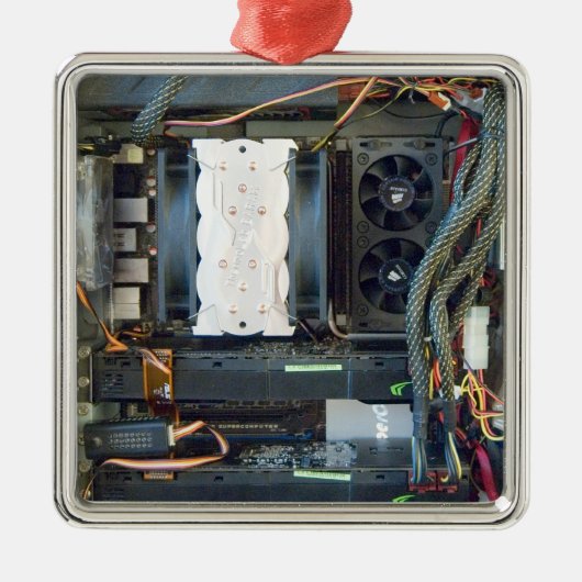 コンピュータ機器のキャンバス メタルオーナメント (正面)