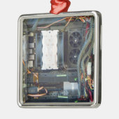 コンピュータ機器のキャンバス メタルオーナメント (左)
