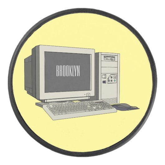 コンピュータ漫画イラストレーション アイスホッケーパック (正面)