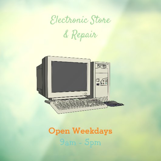 コンピュータ漫画イラストレーション ウィンドウサイン (シート3)