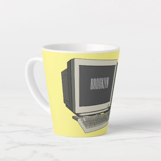 コンピュータ漫画イラストレーション カフェラテマグ (左アングル)