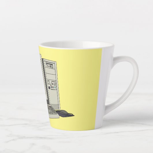 コンピュータ漫画イラストレーション カフェラテマグ (右)