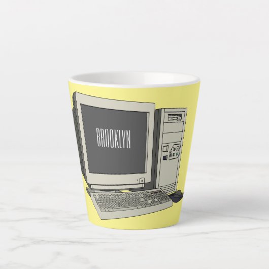 コンピュータ漫画イラストレーション カフェラテマグ (正面)