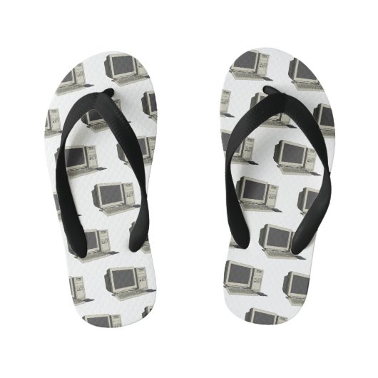 コンピュータ漫画イラストレーション キッズビーチサンダル (フットベッド)