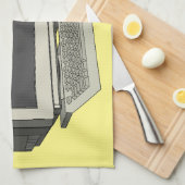 コンピュータ漫画イラストレーション キッチンタオル (四つ折り)