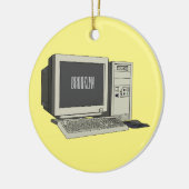 コンピュータ漫画イラストレーション セラミックオーナメント (左)