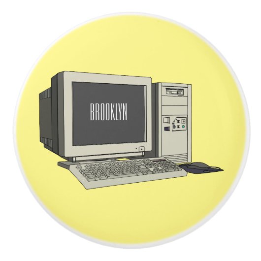 コンピュータ漫画イラストレーション セラミックノブ (正面)