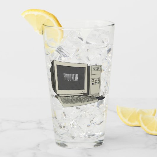 コンピュータ漫画イラストレーション タンブラーグラス (アイス正面)