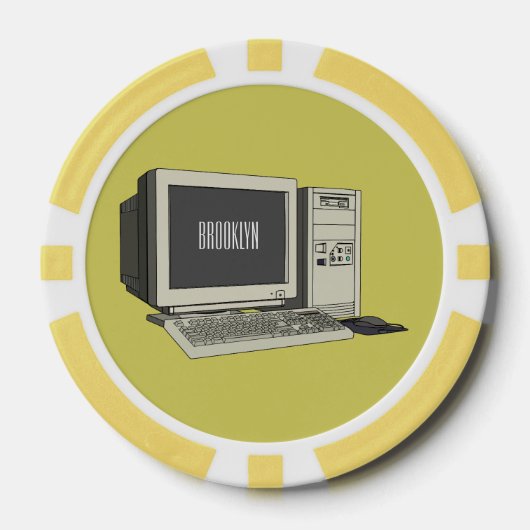 コンピュータ漫画イラストレーション ポーカーチップ (正面)