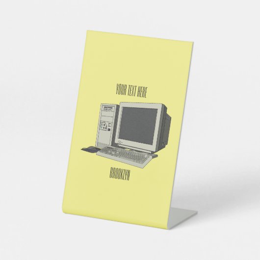 コンピュータ漫画イラストレーション 台座サイン (正面)