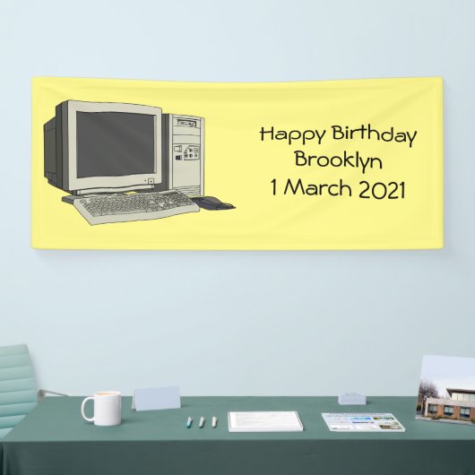 コンピュータ漫画イラストレーション 横断幕 (トレードショー)